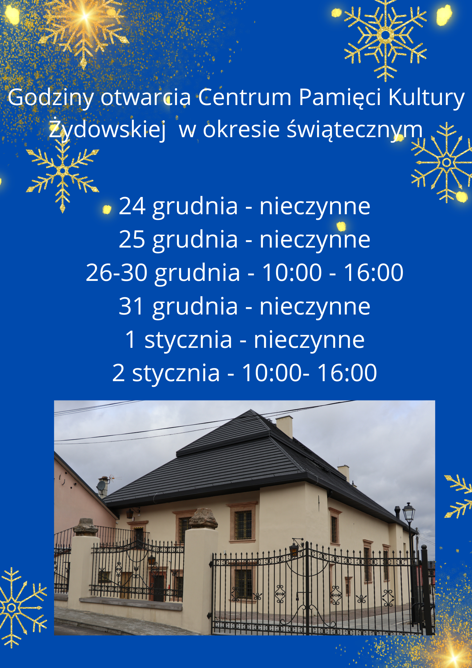 Godziny otwarcia w okresie świątecznym